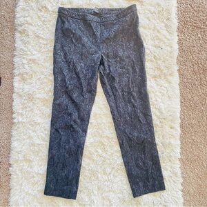 Etcetera Vintage Midrise Ankle Pants Black Damask Size 6
